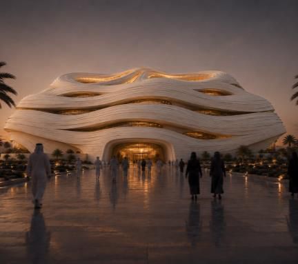 المدخل عند الغسق مع زوّار